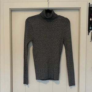 Express Charcoal Ribbed Knit Sweater